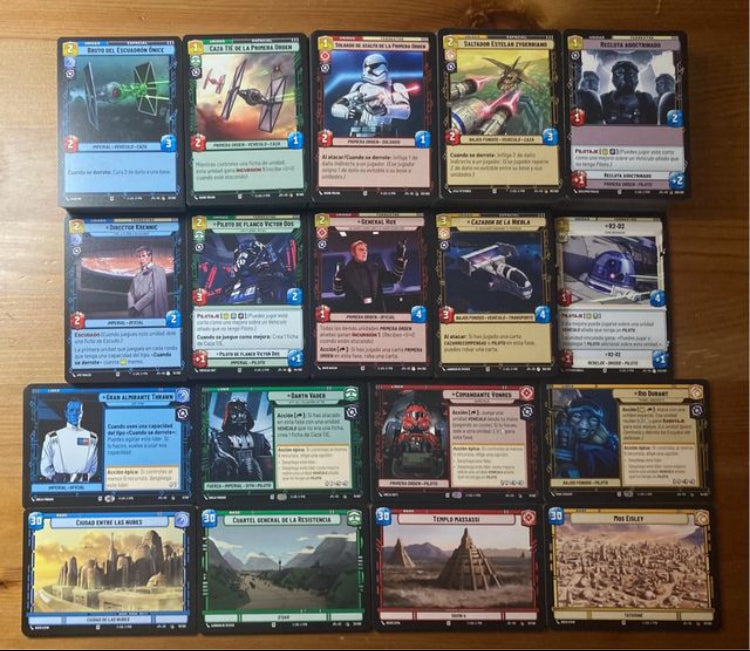 Cartas SWU JTL todas Infrecuente y comunes Español